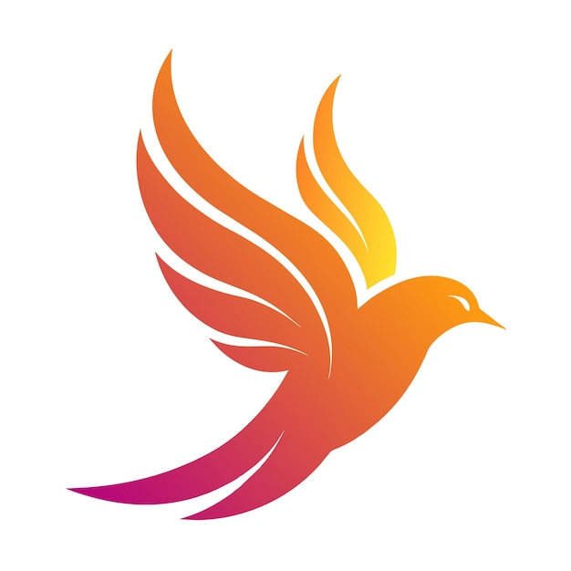 El concepto del logotipo de la ilustración de gradiente de pájaros coloridos