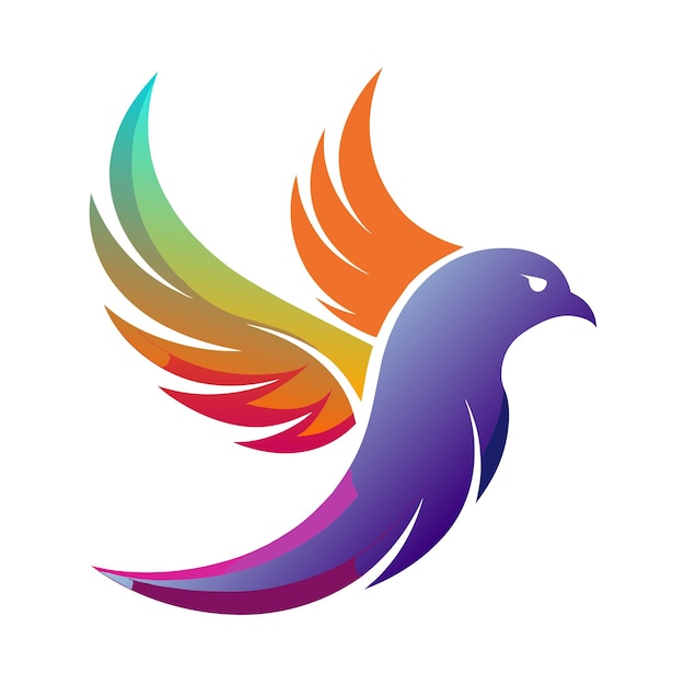 El concepto del logotipo de la ilustración de gradiente de pájaros coloridos