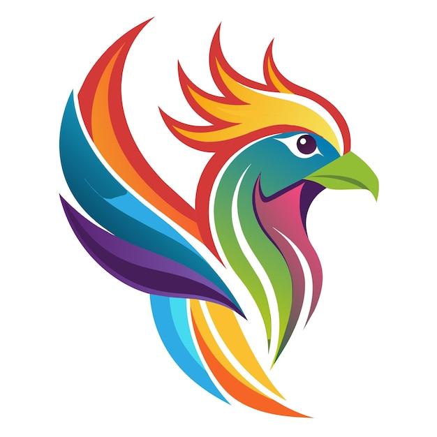 El concepto del logotipo de la ilustración de gradiente de pájaros coloridos