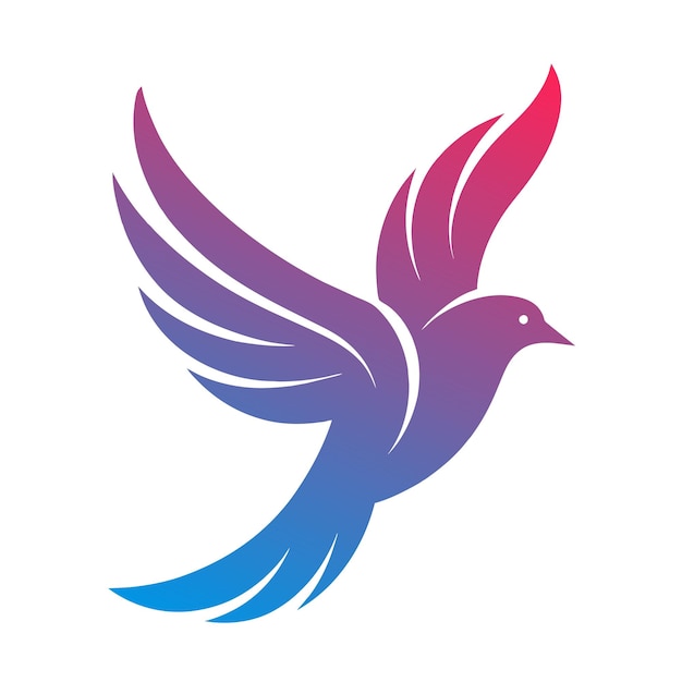 El concepto del logotipo de la ilustración de gradiente de pájaros coloridos