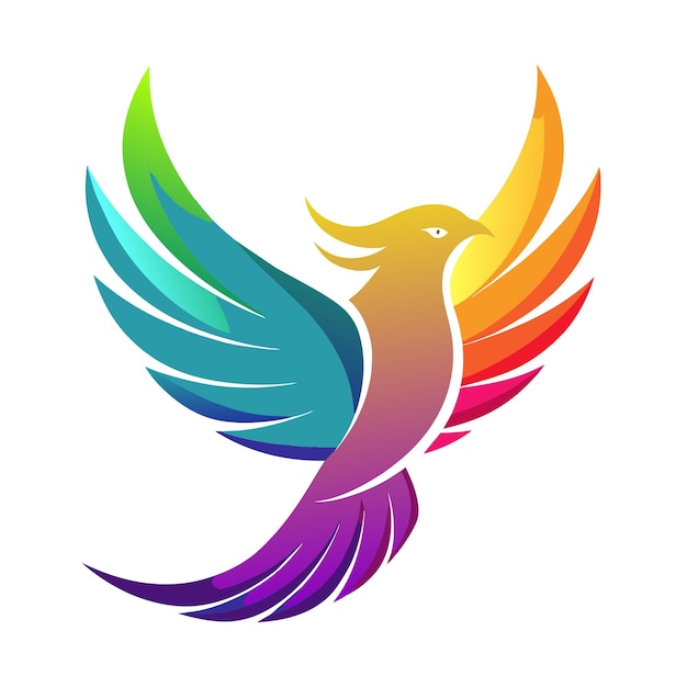 El concepto del logotipo de la ilustración de gradiente de pájaros coloridos