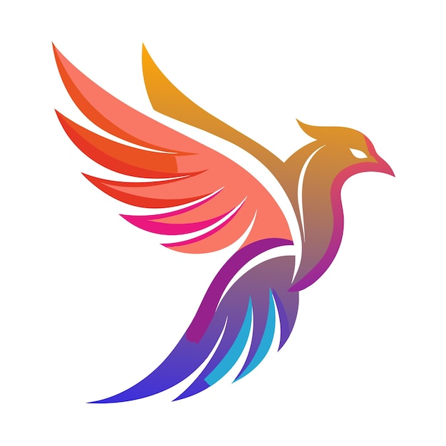 El concepto del logotipo de la ilustración de gradiente de pájaros coloridos