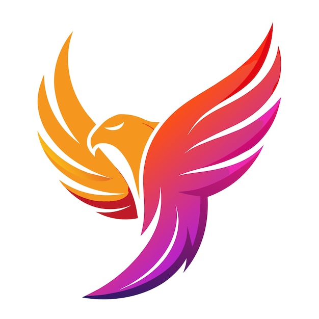 El concepto del logotipo de la ilustración de gradiente de pájaros coloridos