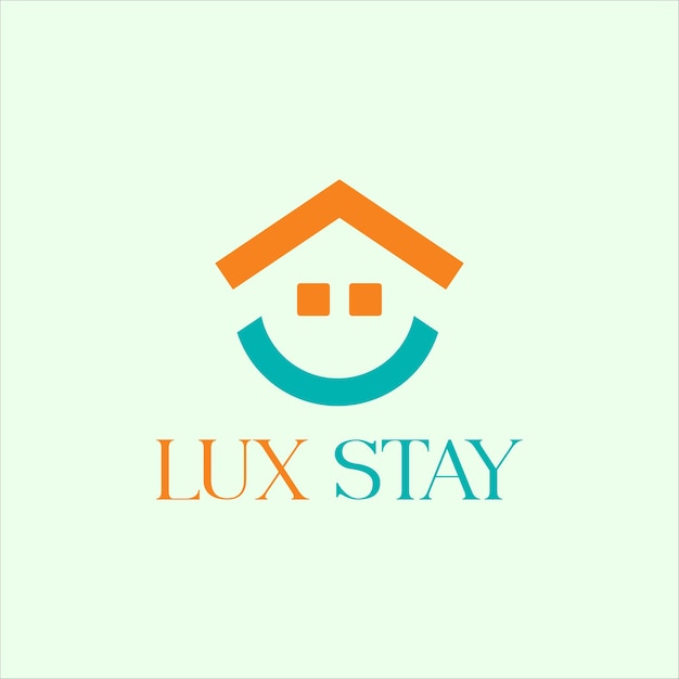 Concepto de logotipo inmobiliario. logotipo de lux stay. logotipo de lujo.