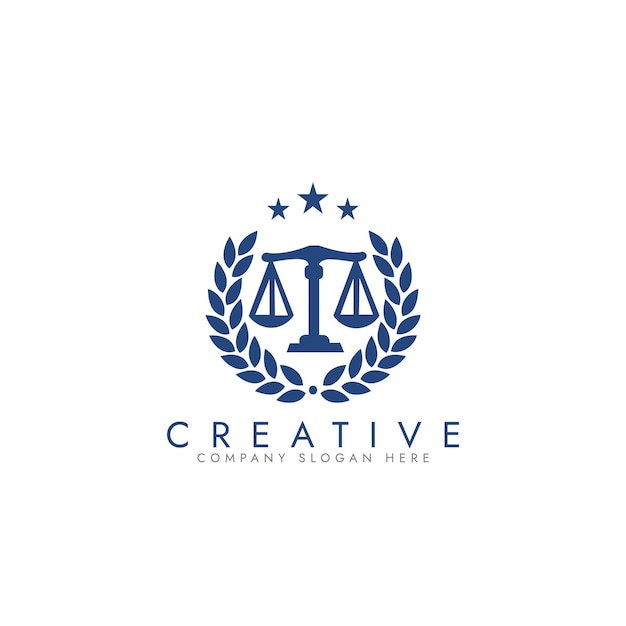 Concepto del logotipo de la justicia de la revolución Diseño del logotipo del bufete de abogados plantilla vectorial del logotipo