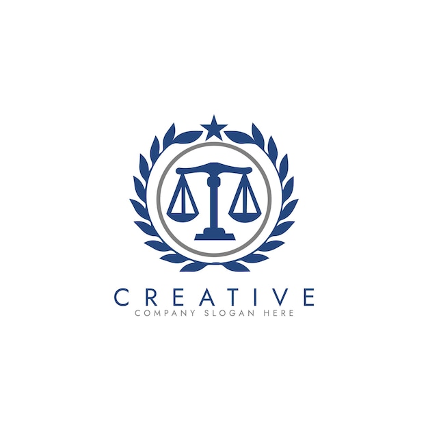Concepto del logotipo de la justicia de la revolución Diseño del logotipo del bufete de abogados plantilla vectorial del logotipo