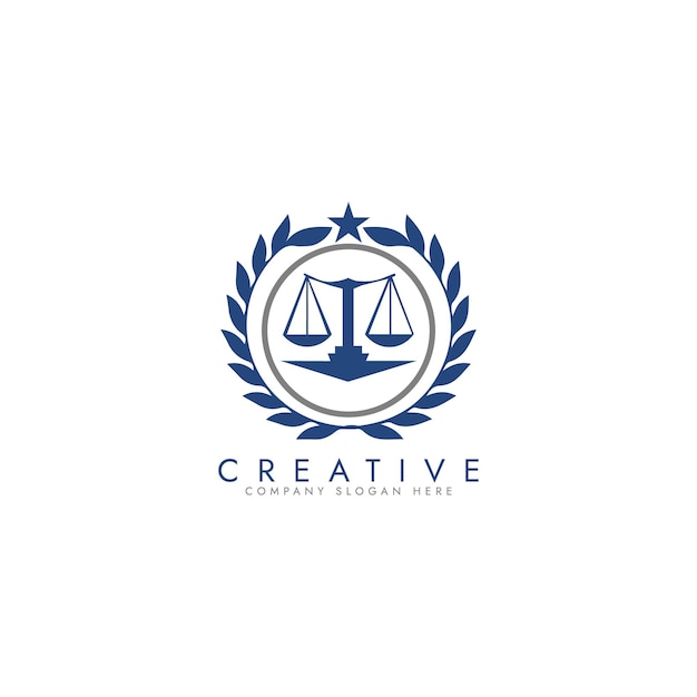 Concepto del logotipo de la justicia de la revolución Diseño del logotipo del bufete de abogados plantilla vectorial del logotipo