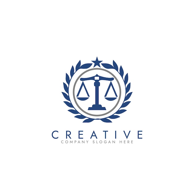 Concepto del logotipo de la justicia de la revolución Diseño del logotipo del bufete de abogados plantilla vectorial del logotipo
