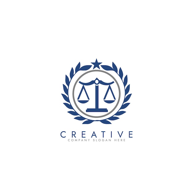 Concepto del logotipo de la justicia de la revolución Diseño del logotipo del bufete de abogados plantilla vectorial del logotipo