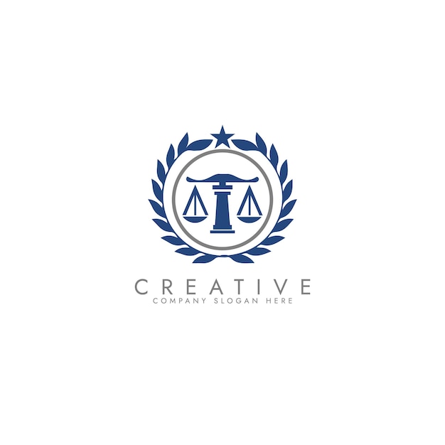 Concepto del logotipo de la justicia de la revolución Diseño del logotipo del bufete de abogados plantilla vectorial del logotipo