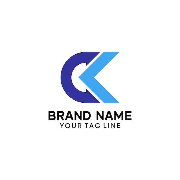 concepto de logotipo k, ck