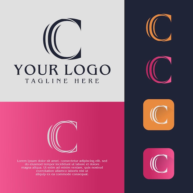 concepto de logotipo de letra C
