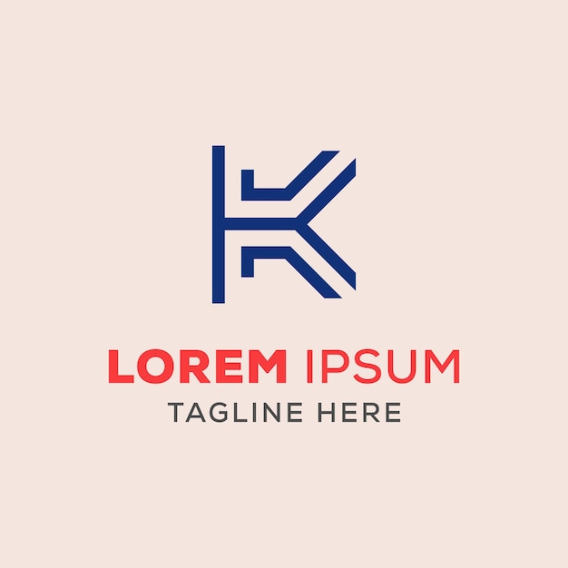 Concepto de logotipo de letra K Diseño de logotipo de monograma con letra k