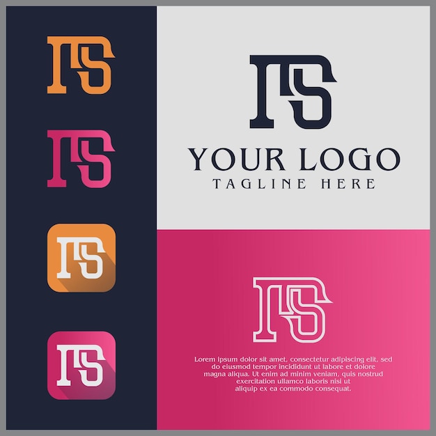 concepto de logotipo de letra ms