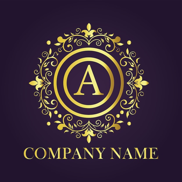 Un concepto de logotipo de letra de oro de lujo