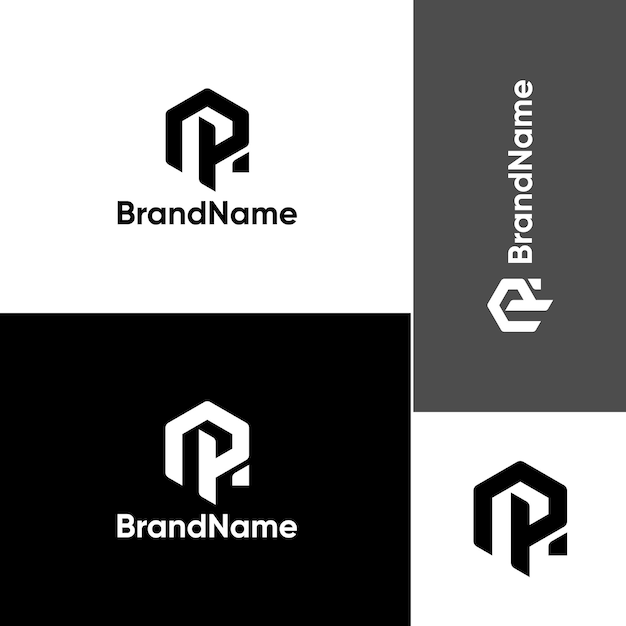 Concepto del logotipo de la letra PH