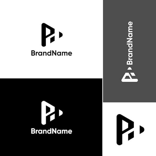 Concepto del logotipo de la letra PH