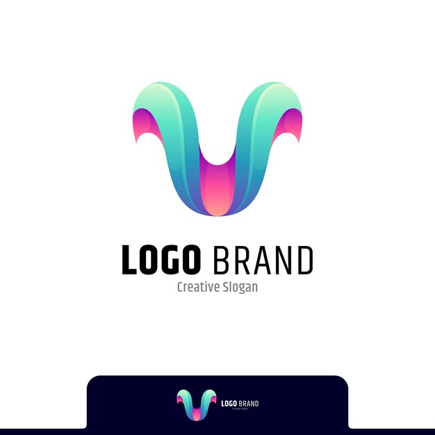 Concepto de logotipo letra v con hoja