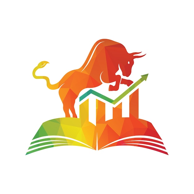 Concepto del logotipo del libro Bull y Chart