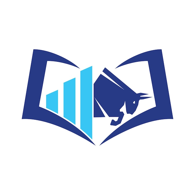 Concepto del logotipo del libro Bull y Chart