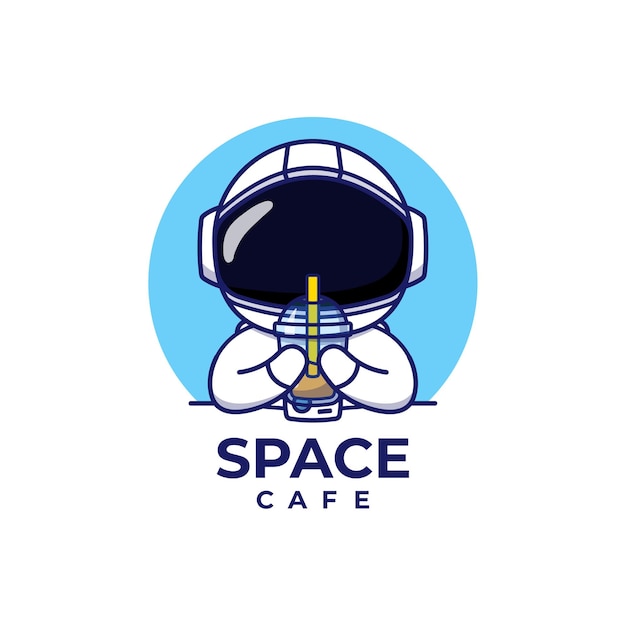 Vector concepto de logotipo lindo astronauta aislado