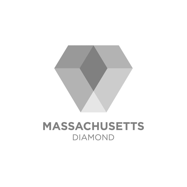 Concepto de logotipo de lujo del diamante de massachusetts