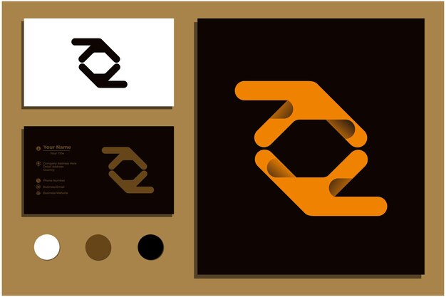 concepto de logotipo de mano abstracto con tarjeta de visita