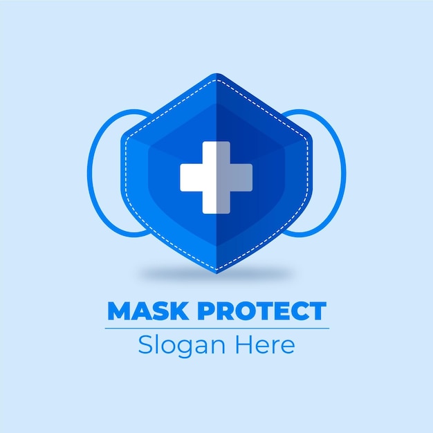 Vector concepto de logotipo de máscara facial