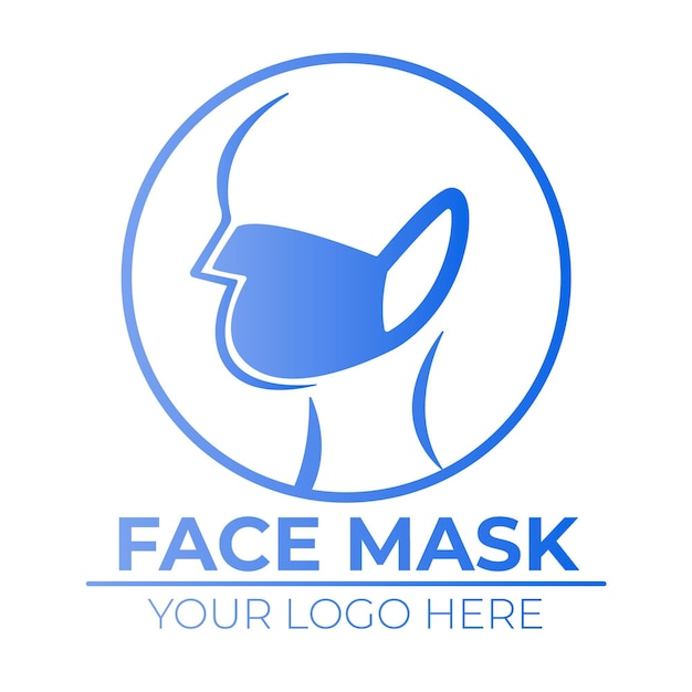 Concepto de logotipo de máscara facial