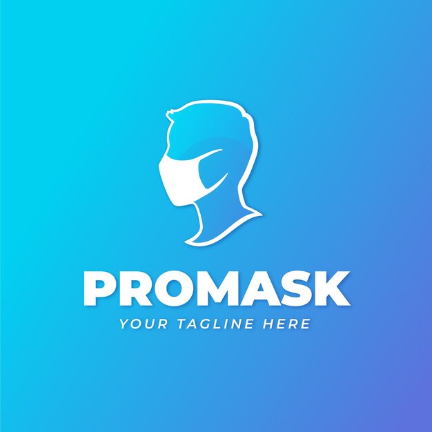 Concepto de logotipo de máscara facial