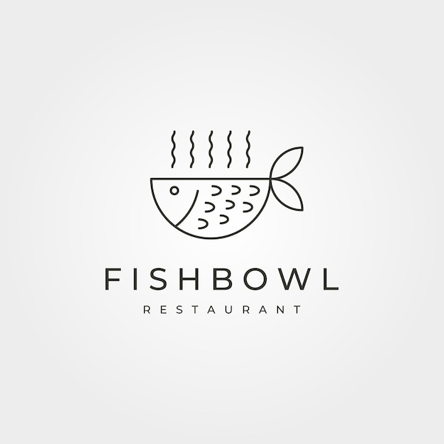 concepto de logotipo minimalista de pecera