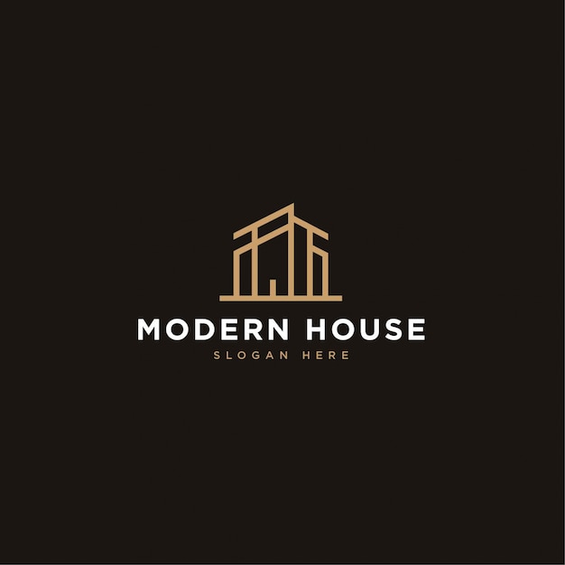 Concepto de logotipo moderno edificio de la casa