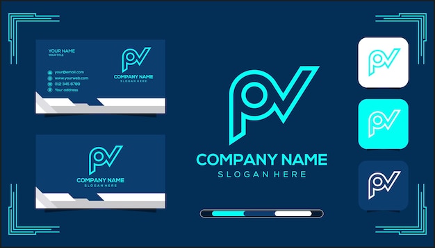 Concepto de logotipo de monograma vectorial PV