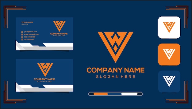 Concepto de logotipo de monograma de VW vectorial