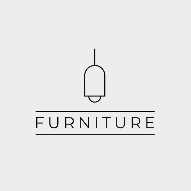 Concepto de logotipo de muebles minimalistas.