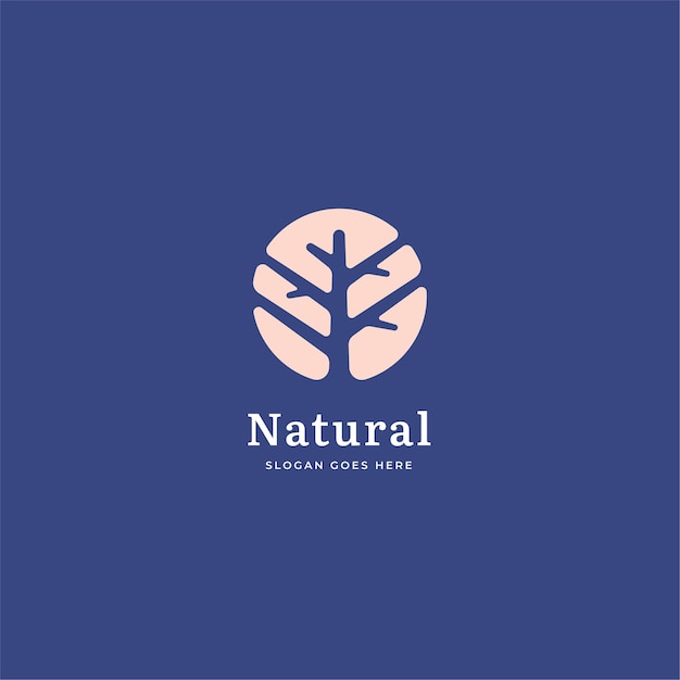 Vector concepto de logotipo de naturaleza de árbol cuadrado