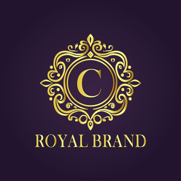 El concepto del logotipo de oro de lujo de la letra C