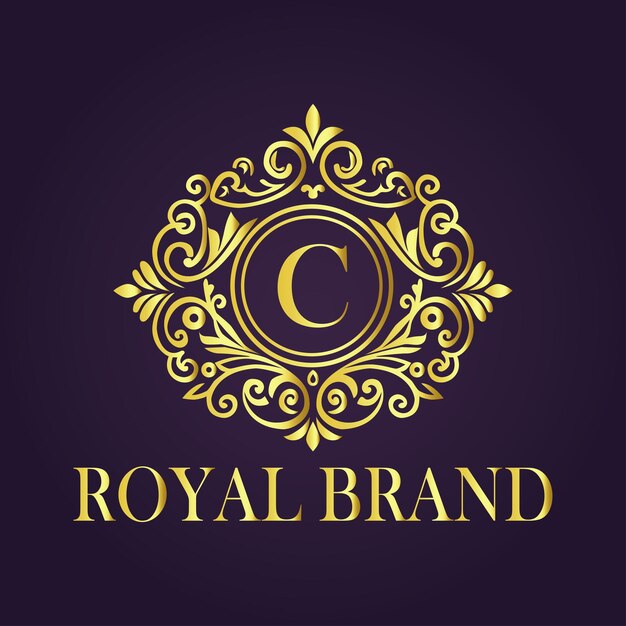 El concepto del logotipo de oro de lujo de la letra C