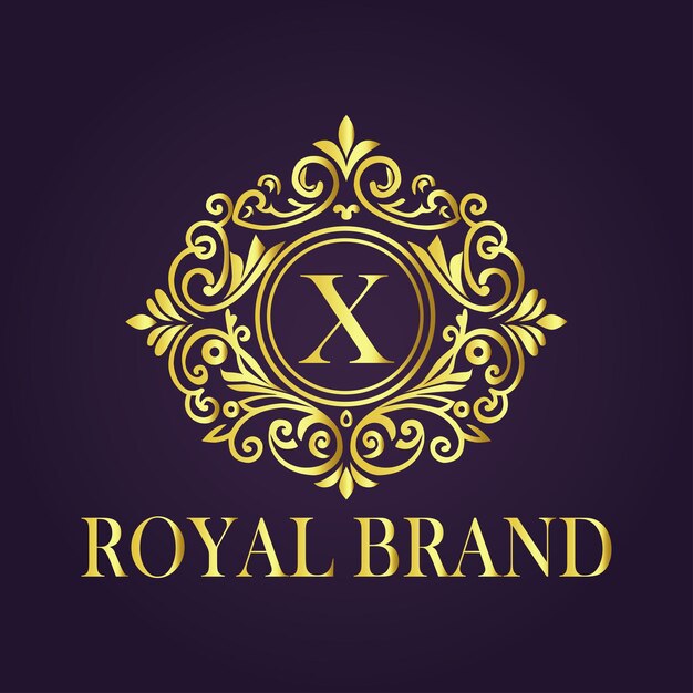 El concepto del logotipo de oro de lujo de la letra X