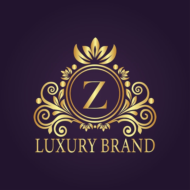 El concepto del logotipo de oro de lujo de la letra Z
