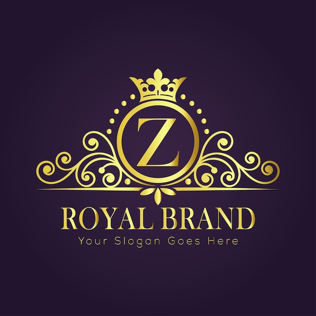 El concepto del logotipo de oro de lujo de la letra Z