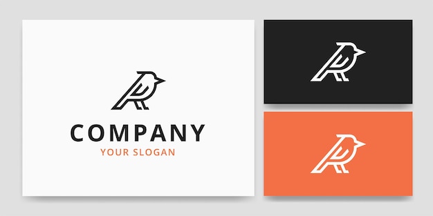 Concepto de logotipo de pájaro de estilo de línea
