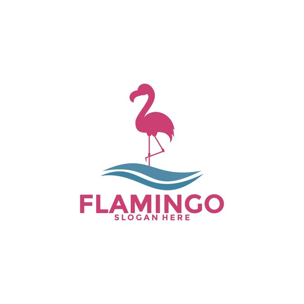 El concepto del logotipo del pájaro flamenco La plantilla vectorial del logotipo flamenco elegante