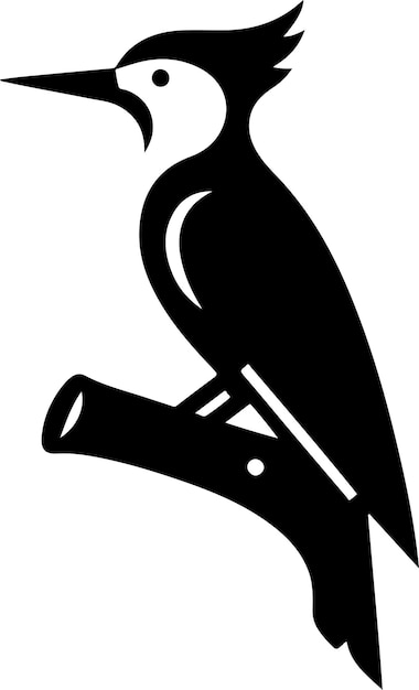 El concepto del logotipo de pájaro pájaro de los pájaros carpinteros silueta de color negro fondo blanco 19