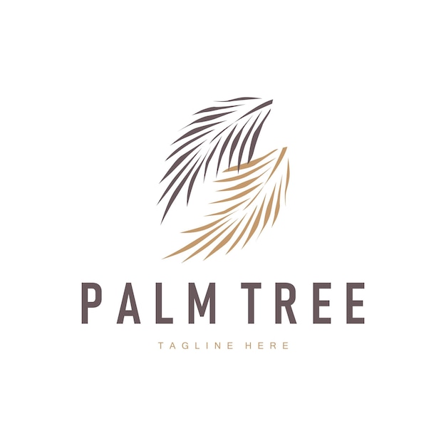 concepto de logotipo de palma de un árbol de palma con hojas minimalistas elegantes y simples plantilla para cafeterías, negocios, restaurantes y otras marcas de productos