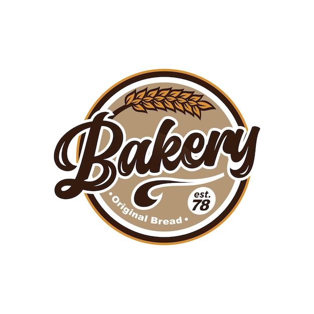 Concepto del logotipo de la panadería vintage de Vector