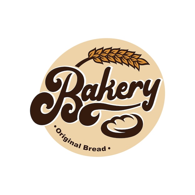 Concepto del logotipo de la panadería vintage de Vector