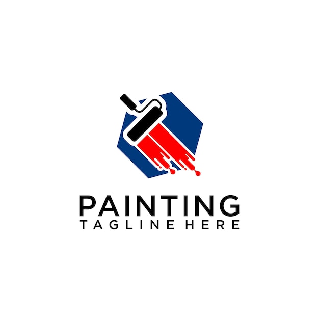 Concepto de logotipo de pintura aislado en fondo blanco