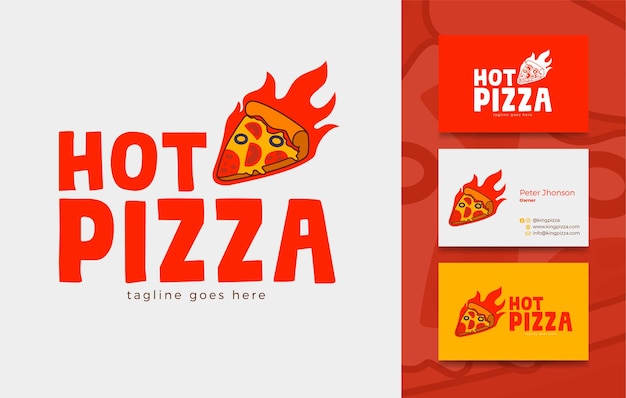 Concepto de logotipo de pizzería moderna en vector