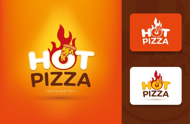 Concepto de logotipo de pizzería moderna en vector